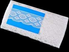 Cotton bobbin lace 75332, width 43 mm, white
