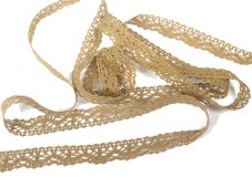 Cotton bobbin lace 75395, width 16 mm, chocolate