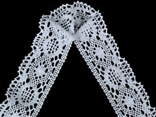 Cotton bobbin lace 82339, width 58 mm, white