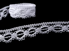 Cotton bobbin lace 75179, width 32 mm, white