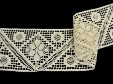 Cotton bobbin lace insert 75245, width 115 mm, ecru
