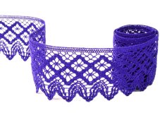 Cotton bobbin lace 75234, width 54 mm, purple