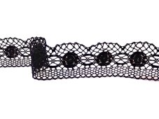Cotton bobbin lace 75223, width 50 mm, dark brown