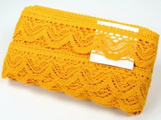 Cotton bobbin lace 75301, width 58 mm, dark yellow