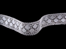 Cotton bobbin lace insert 75160, width 34 mm, white