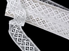 Cotton bobbin lace insert 75252, width 31 mm, white