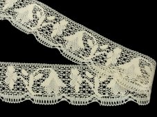 Cotton bobbin lace 81677, width 57 mm, ecru