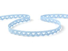 Cotton bobbin lace 75361, width 9 mm, light blue
