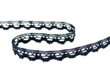 Cotton bobbin lace 75355, width 10 mm, black