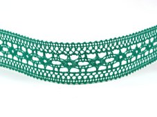 Cotton bobbin lace insert 82313, width 26 mm, light green