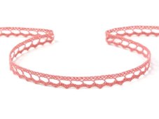 Cotton bobbin lace 75397, width 9 mm, rose