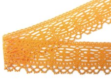 Cotton bobbin lace 75037, width 57 mm, dark yellow