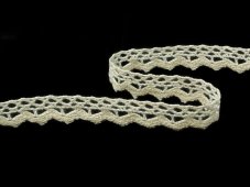 Cotton bobbin lace 75602, width 14 mm, ecru