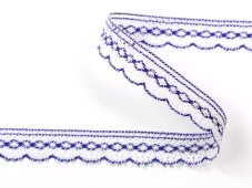 Paličkovaná  krajka 81215 (bílá/purpurová)