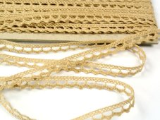 Cotton bobbin lace 75397, width 9 mm, caramel
