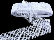 Cotton bobbin lace insert 75009, width 79 mm, white