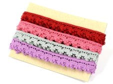 Bobbin lace 73010, width 13 mm, mix pink