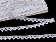 Cotton bobbin lace 75355, width 10 mm, white