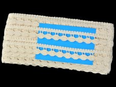 Cotton bobbin lace insert 82138, width 23 mm, ecru