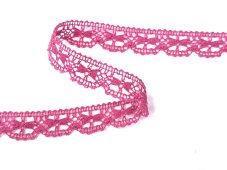 Cotton bobbin lace 73011, width 10 mm (100% PESs crimson red)