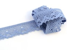 Cotton bobbin lace 75261, width 40 mm, sky blue