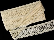 Cotton bobbin lace 75414, width 55 mm, ecru