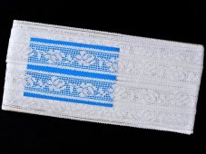 Cotton bobbin lace insert 75505, width 27 mm, white