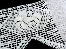Cotton bobbin lace 75010, width 135 mm, white