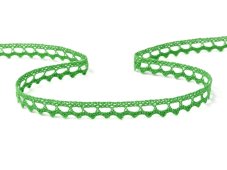 Cotton bobbin lace 75397, width 9 mm, grass green