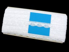 Cotton bobbin lace 75629, width 17 mm, white