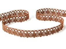 Cotton bobbin lace 75367, width 16 mm, cacao brown