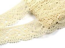 Cotton bobbin lace 82339, width 58 mm, raw