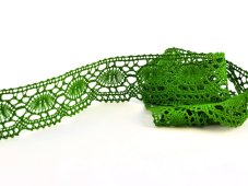Cotton bobbin lace 75032, width 45 mm, grass green