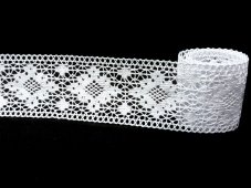 Cotton bobbin lace 75648, width  mm, white
