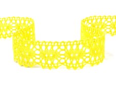 Cotton bobbin lace 75187, width 32 mm, yellow