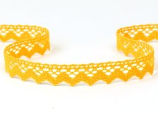 Cotton bobbin lace 75259, width 17 mm, dark yellow