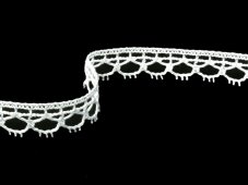 Cotton bobbin lace 75100, width 17 mm, white