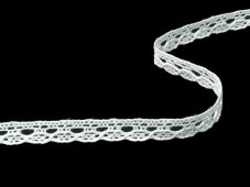 Cotton bobbin lace 75641, width 8 mm, white