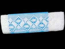 Cotton bobbin lace 82027, width 65 mm, white
