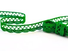 Cotton bobbin lace 75099, width 18 mm, grass green