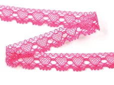 Cotton bobbin lace 75133, width 19 mm, fuchsia
