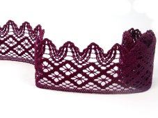 Cotton bobbin lace 75293, width 68 mm, violet