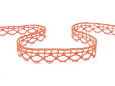 Cotton bobbin lace 75100, width 17 mm, orange