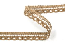 Cotton bobbin lace 82183, width 13 mm, dark beige