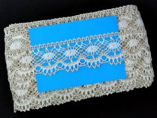 Linen bobbin lace 75238, width 51 mm, 100% linen natural