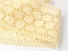 Cotton bobbin lace insert 75117, width 80 mm, white