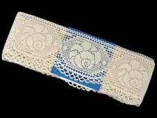 Cotton bobbin lace 75237, width 80 mm, ecru