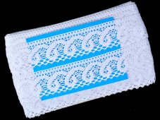 Cotton bobbin lace 75593, width 45 mm, white