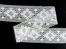 Cotton bobbin lace 75648, width  mm, white
