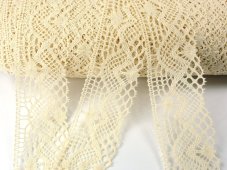 Cotton bobbin lace 75132, width 65 mm, ecru